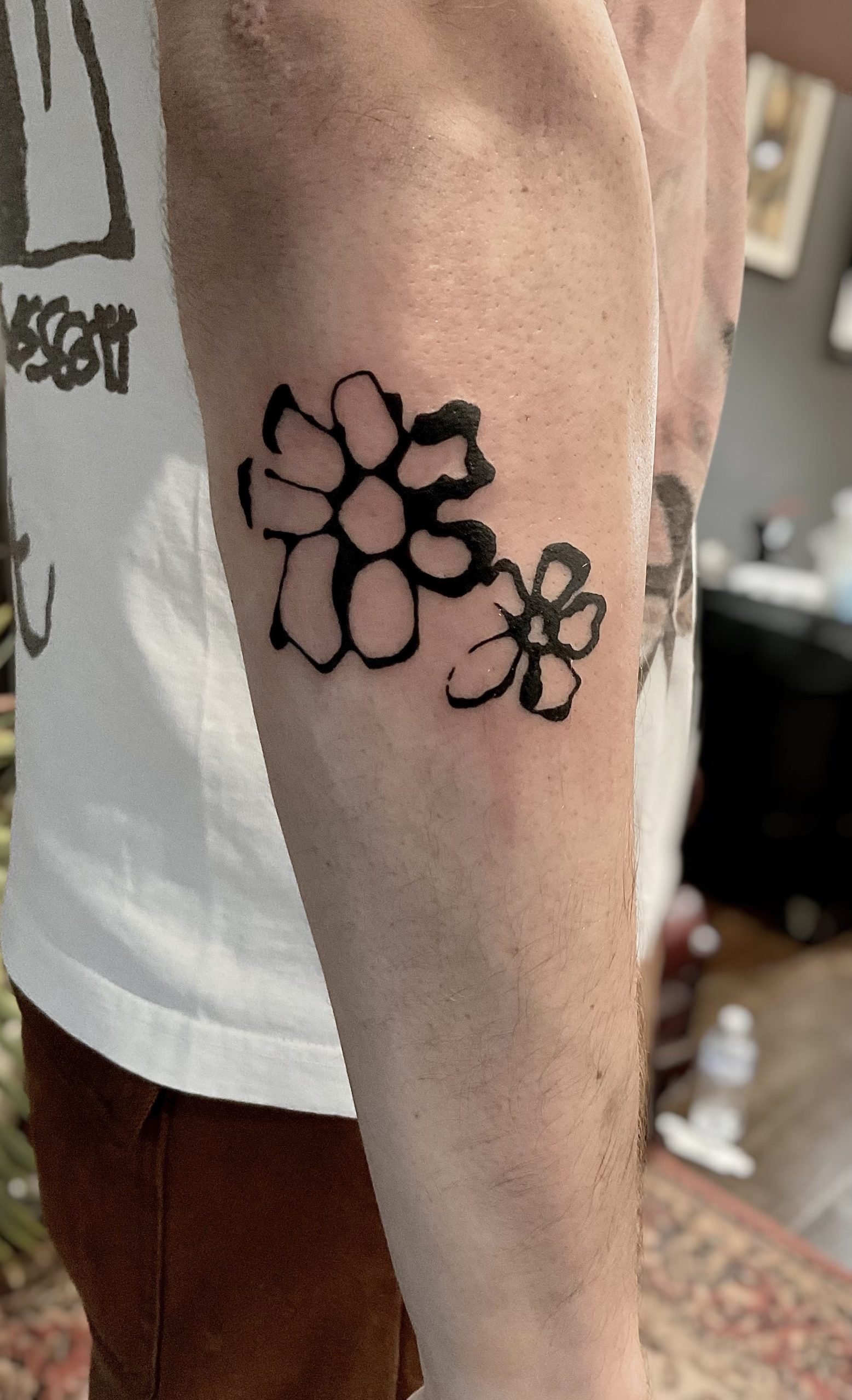 Abstract line work, Florals, Black and grey 