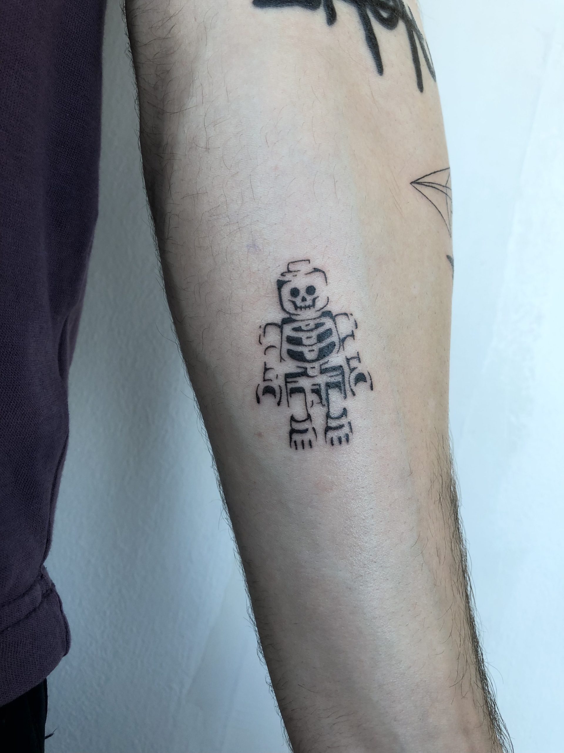 Skeleton tattoo, black and grey 