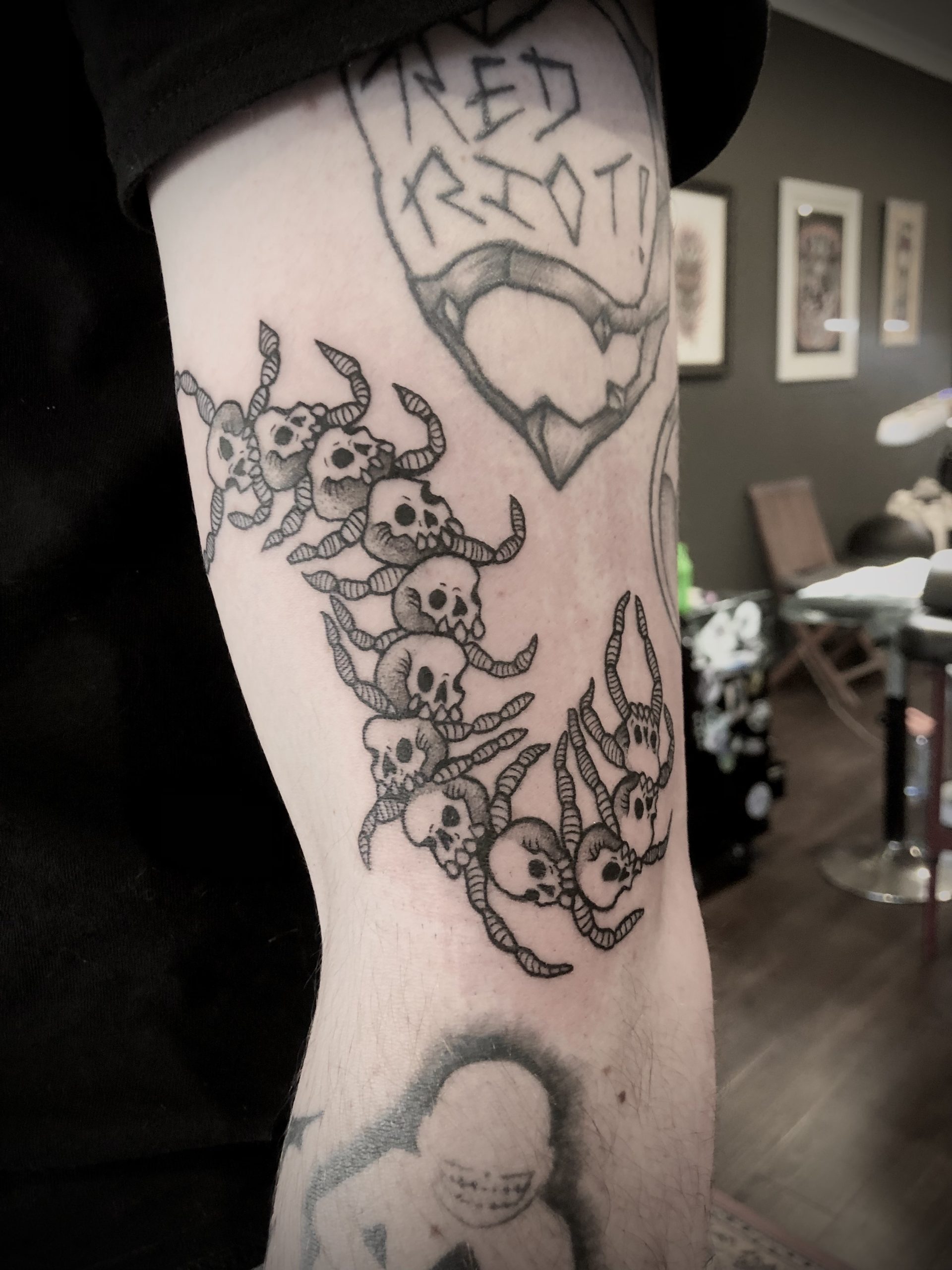 Black and grey tattoo By Rhi (apprentice)- The paper Moon tattoo 
